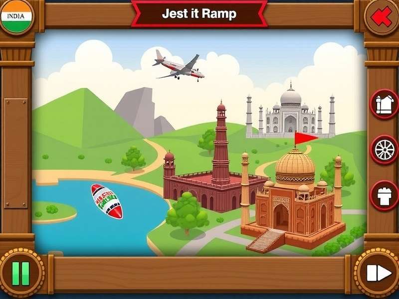 Nimble Nudge Navigator game screenshot showing Indian landmarks